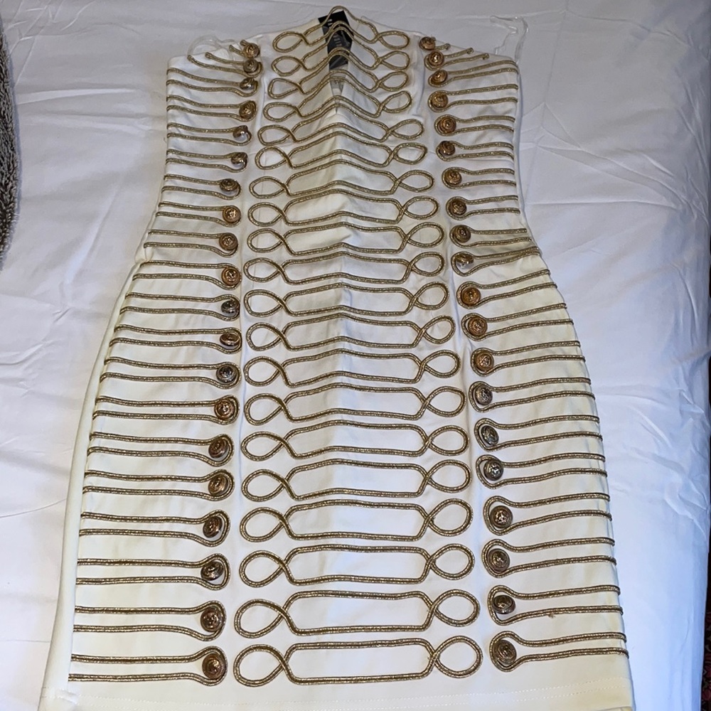 White and gold fashion Nova dress